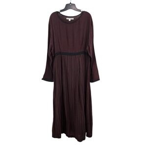 Christy Allen Women's Vintage Stripes Long Sleeves Maxi Peasant Dress - L